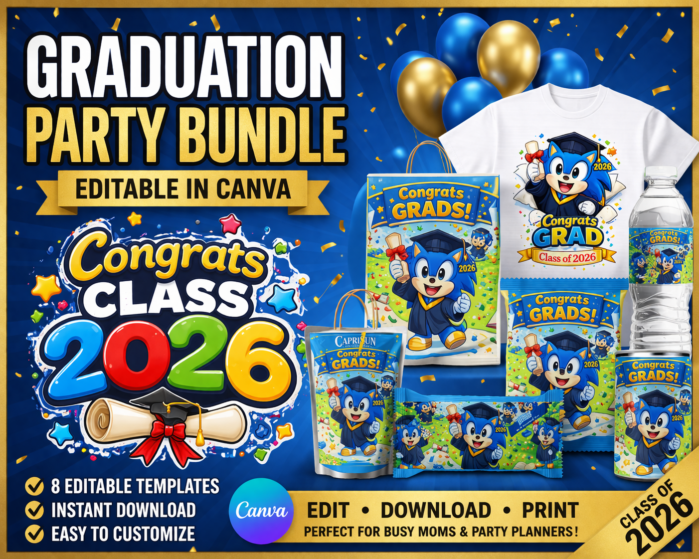 Sonic Graduation Party Bundle — Class of 2026