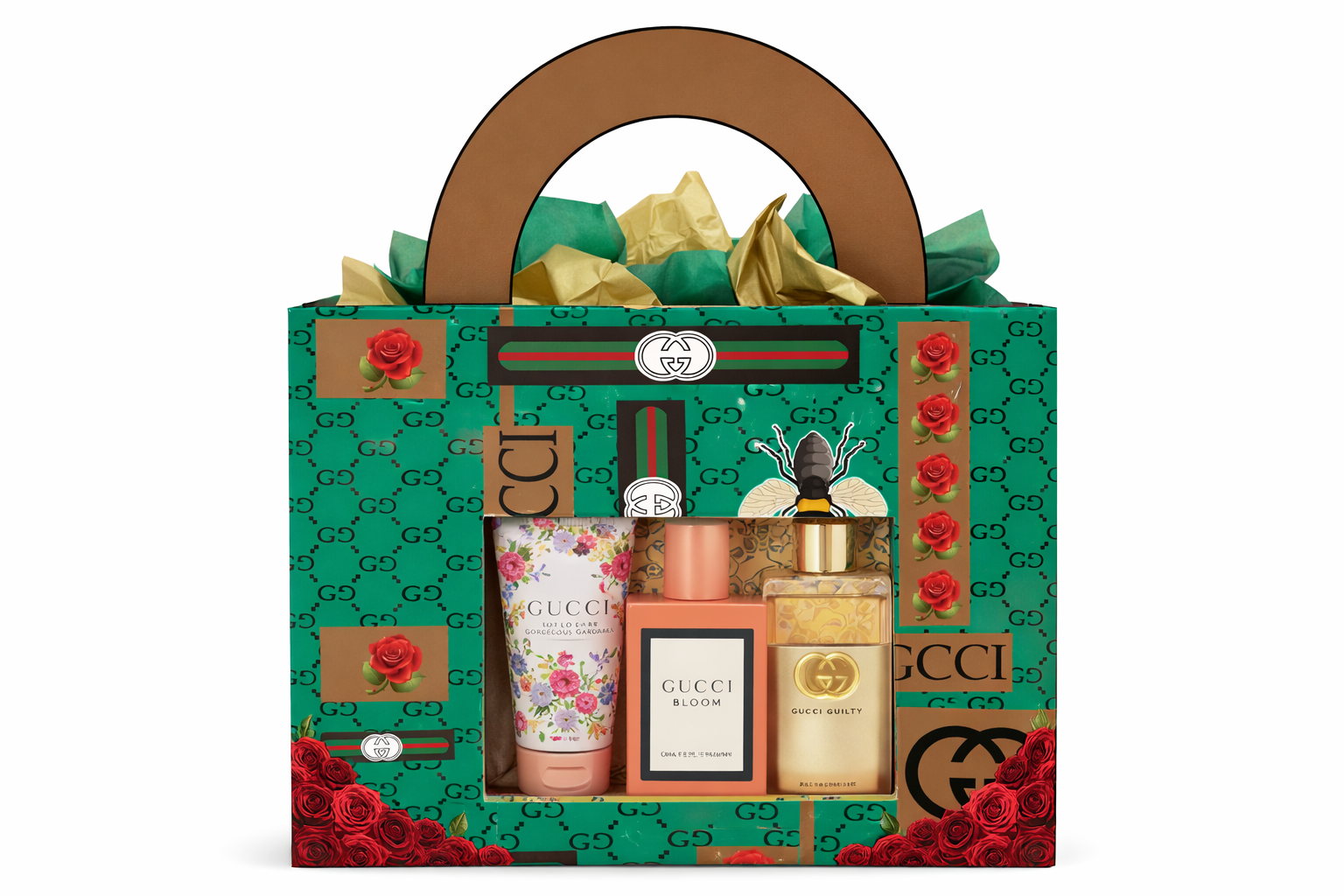 Designer-Inspired Foam Purse Gift Box — Green | Unfilled