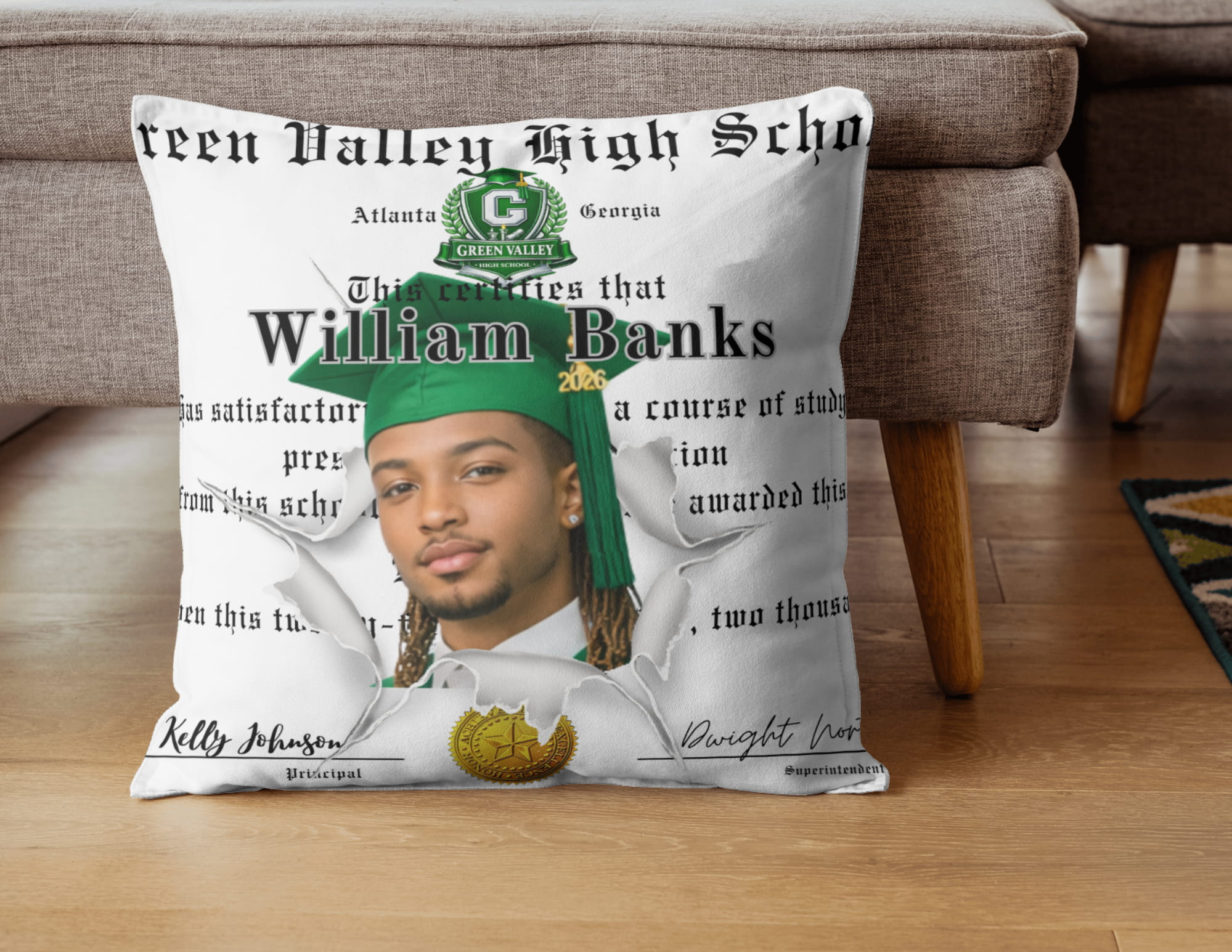 Custom Graduation Diploma Pillow