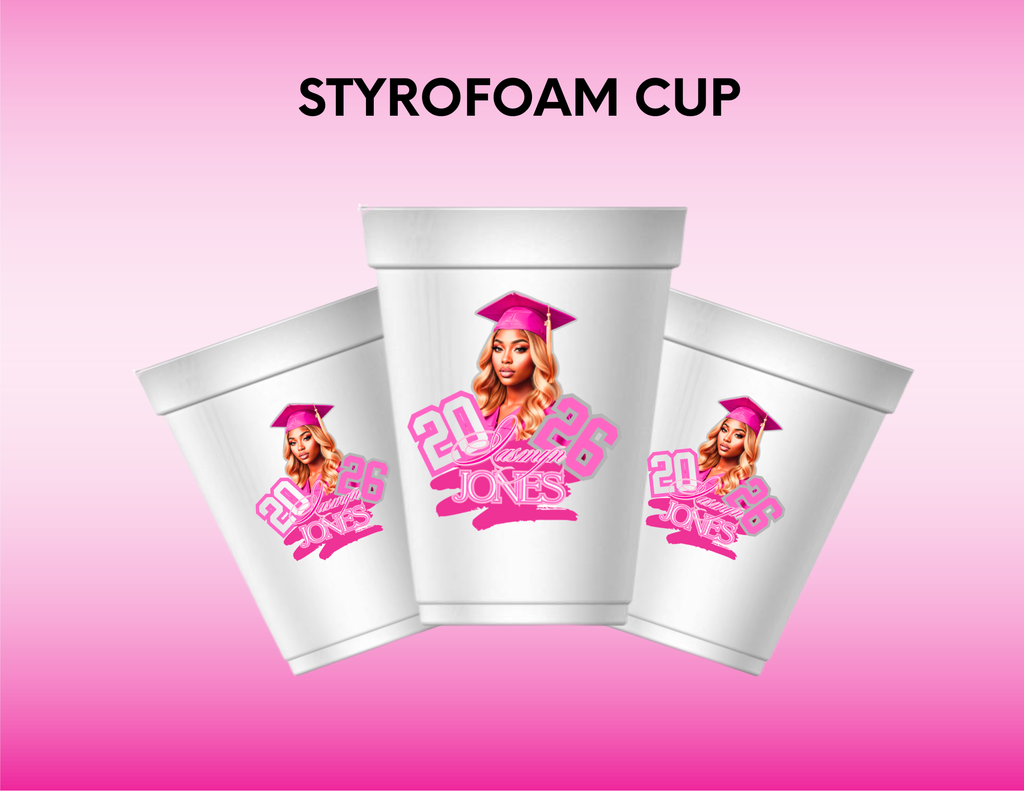 Custom Graduation Styrofoam Cups (Set of 20)