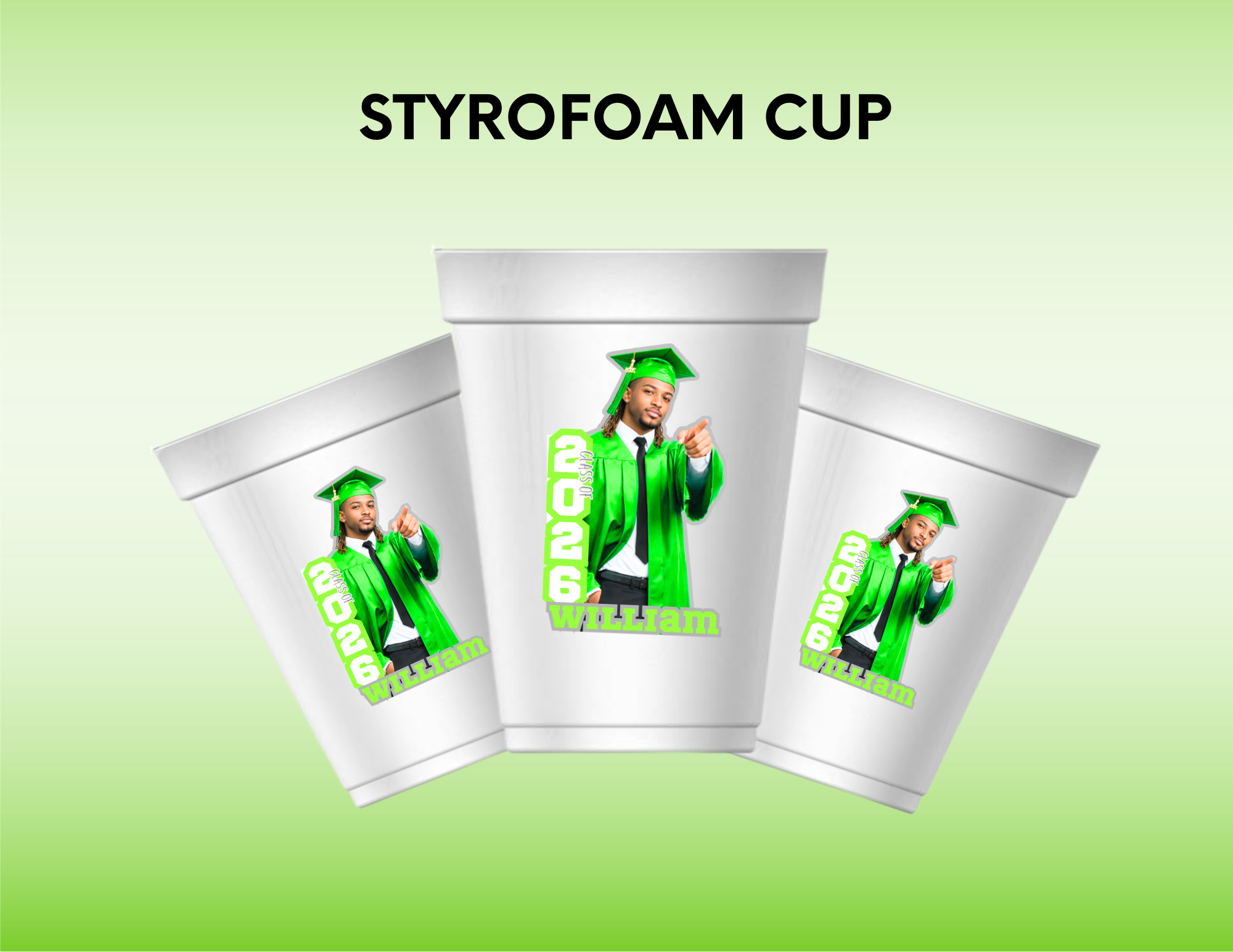 Custom Graduation Styrofoam Cups (Set of 20)