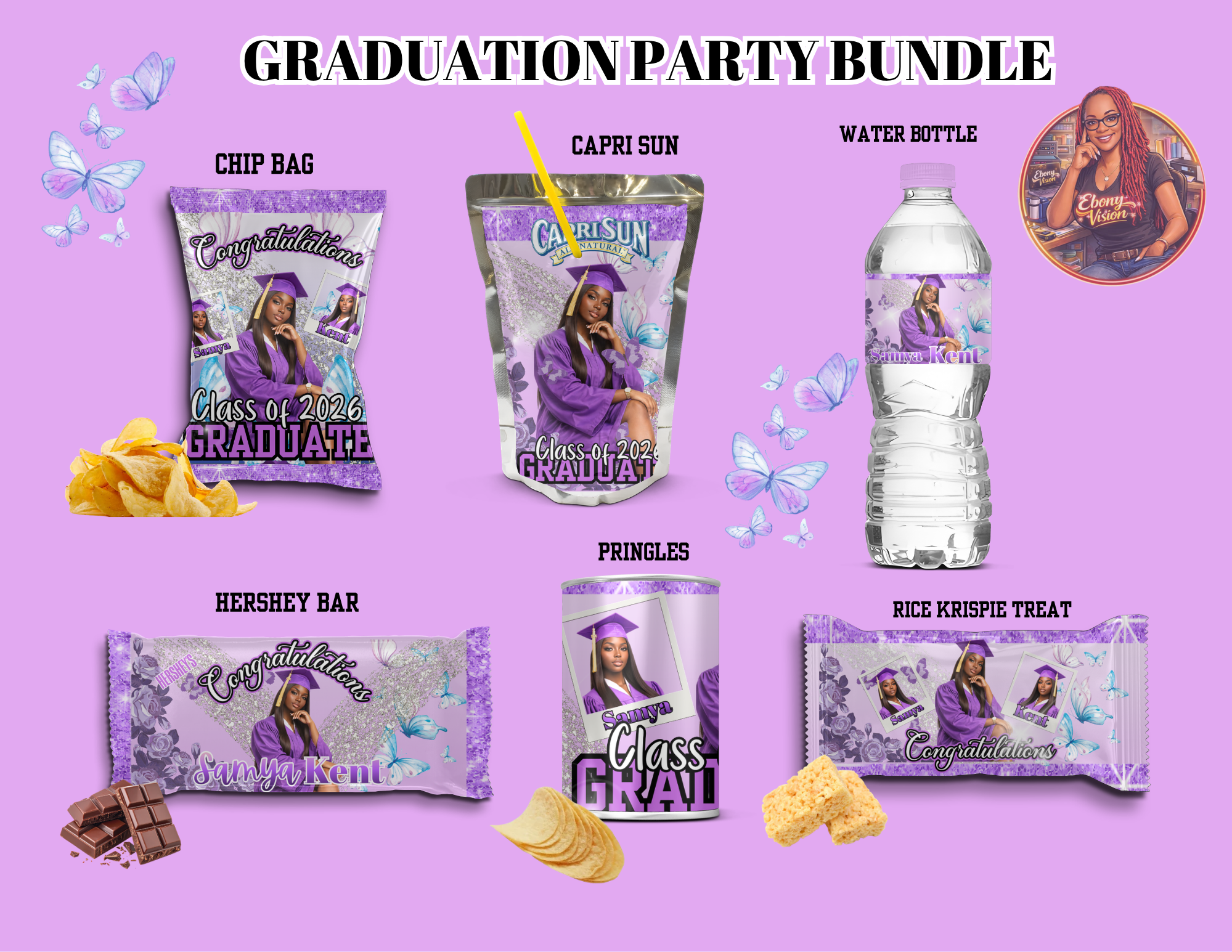 Graduation Party Favor Bundle - Custom Snack Labels