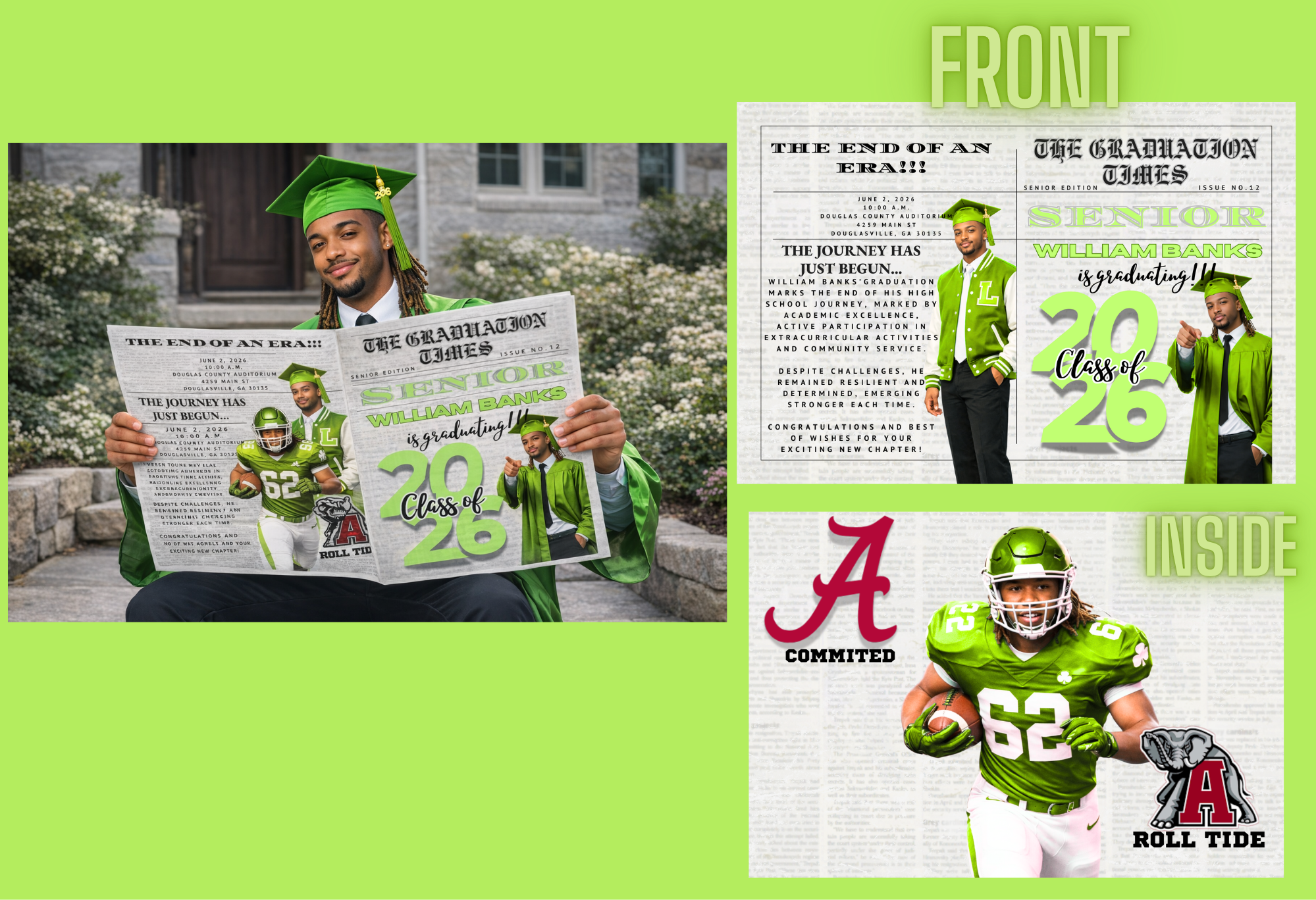Custom Graduation Newspaper (19x13) - Set of 4