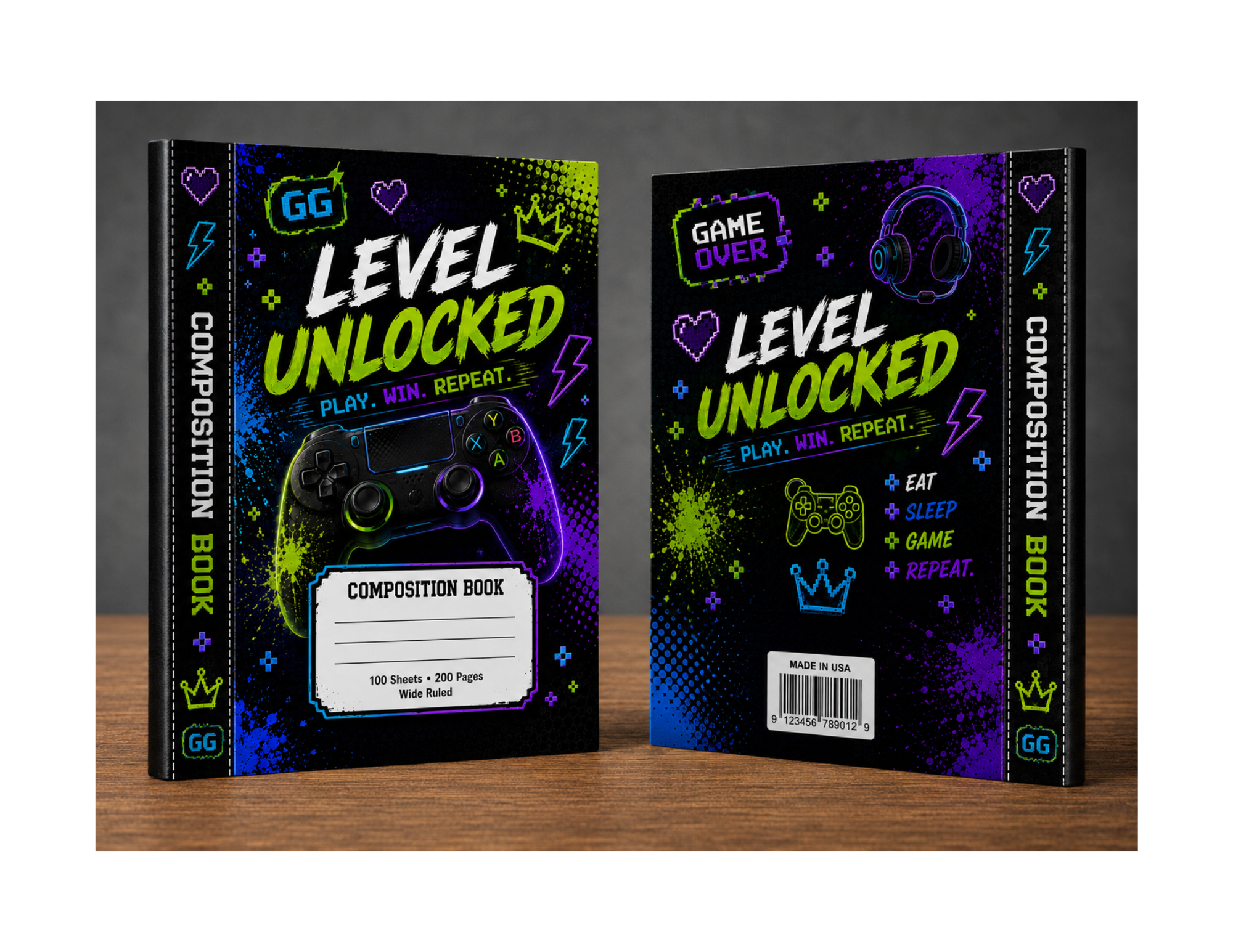 Level Unlocked Composition Notebook