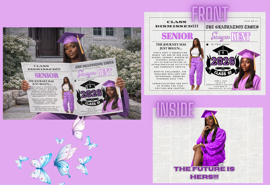 Custom Graduation Newspaper (19x13) - Set of 4