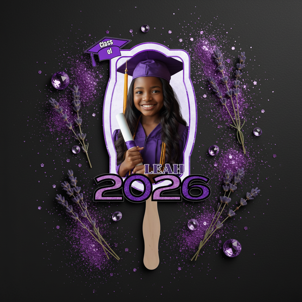 Leah Purple Fan - Flat Lay Mockup
